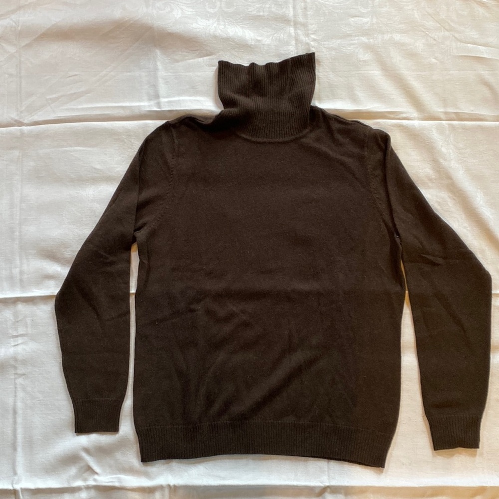 Wool blend Turtleneck Sweater ,Brown, Size PXL